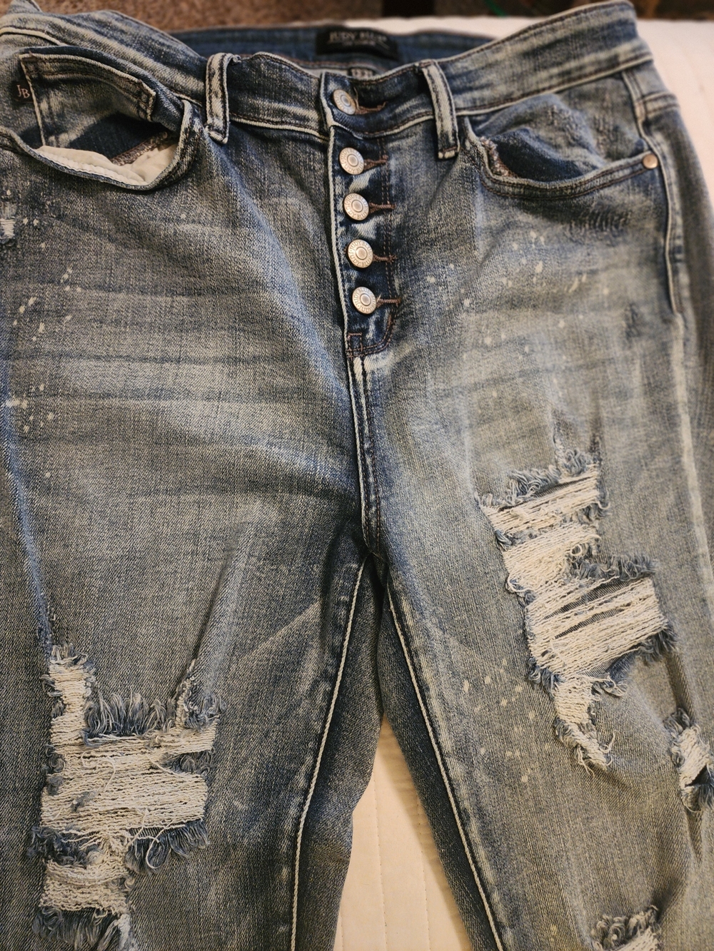 Judy Blue Light Blue Denim Jeans with Distressing